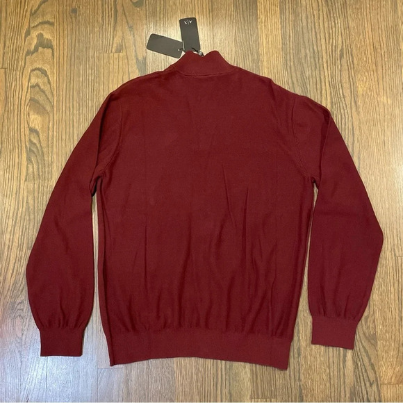 NWT Armani Exchange Cotton Burgundy Pullover Sweater Men’s Large - Picture 8 of 9